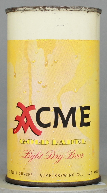 Acme Gold Label Light Dry Beer Flat Top Can