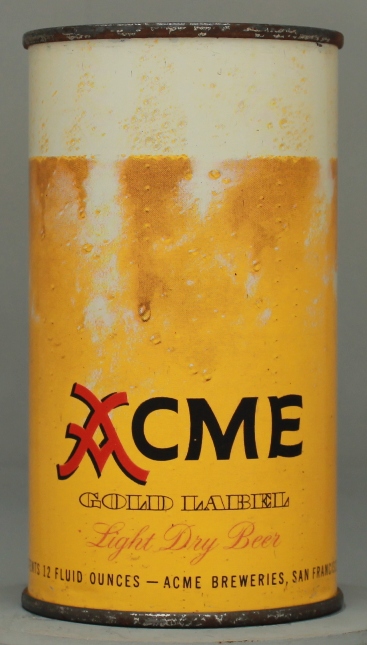 Acme Gold Label Beer Flat Top Can