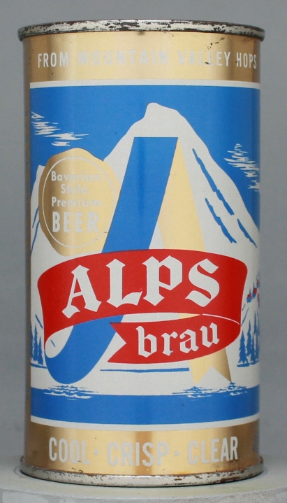 Alps Brau Bavarian Style Beer Flat Top Can