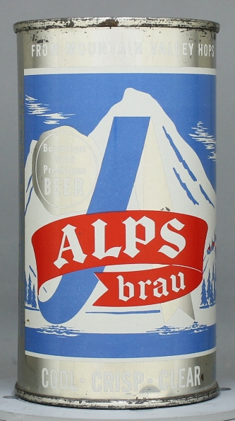 Alps Brau Bavarian Style Beer Flat Top Can