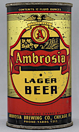 Ambrosia Lager Beer Flat Top Can