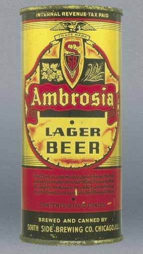 Ambrosia Lager Beer Flat Top Can