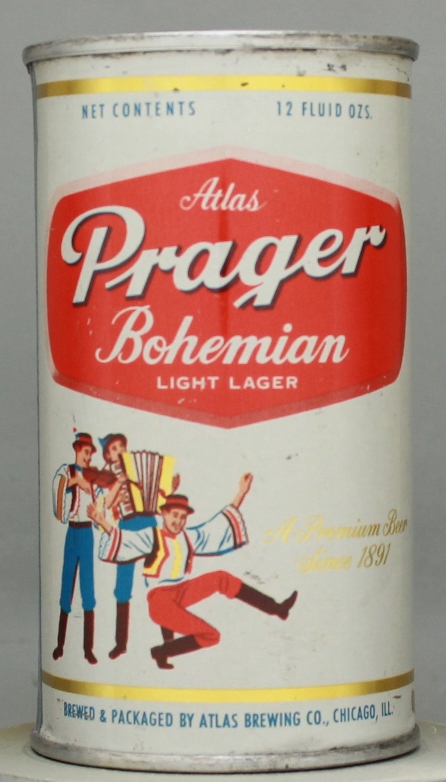 Atlas Prager Bohemian Light Lager Beer Flat Top Can
