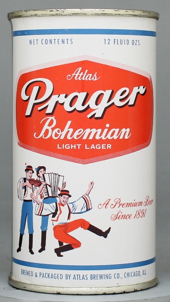 Atlas Prager Bohemian Light Lager Beer Flat Top Can