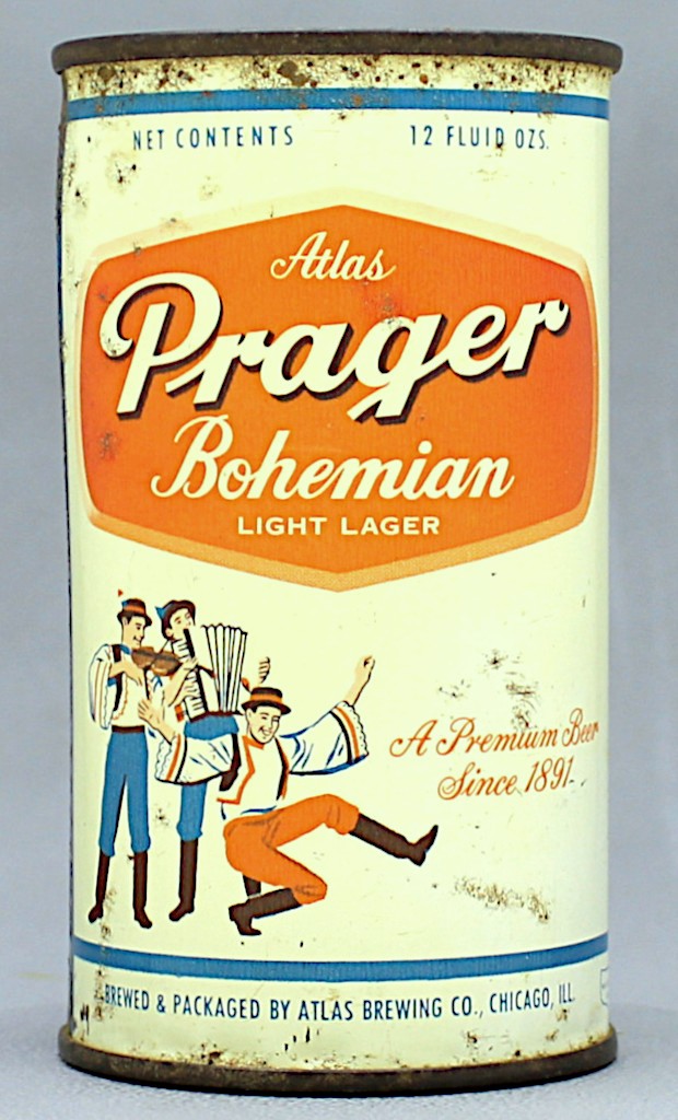 Atlas Prager Bohemian Light Lager Beer Flat Top Can