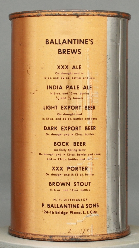 Ballantine's Export Light Beer Flat Top Can