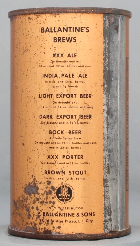 Ballantine's Export Light Beer Flat Top Can