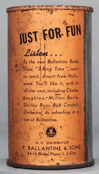 Ballantine's Export Light Beer Flat Top Can