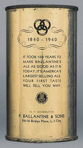 Ballantine's Beer Flat Top Can