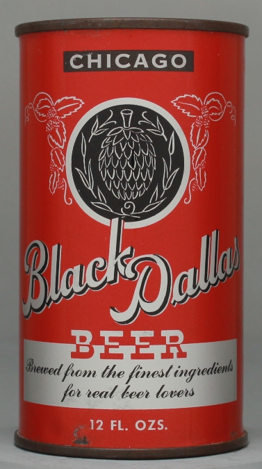 Black Dallas Beer Flat Top Can