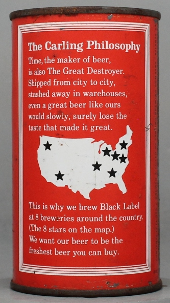 Black Label, Carling Beer Flat Top Can