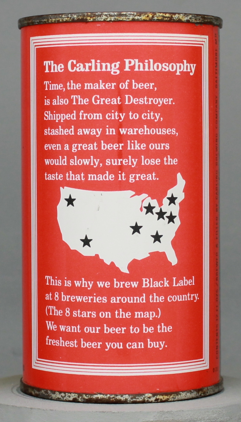 Black Label Beer Flat Top Can
