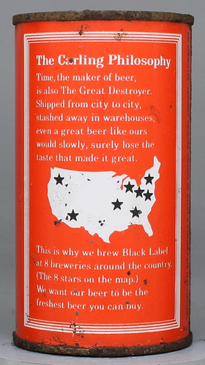 Black Label Beer Flat Top Can