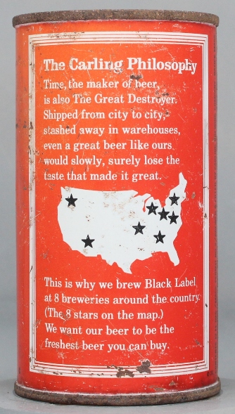 Black Label Beer Flat Top Can
