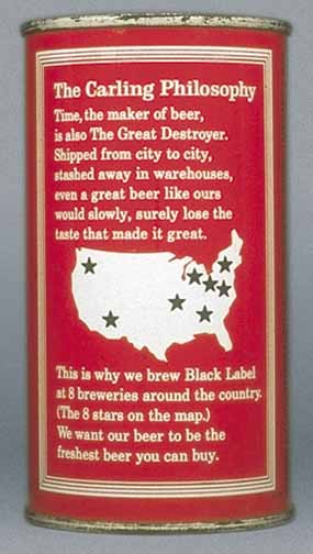Black Label Beer Flat Top Can