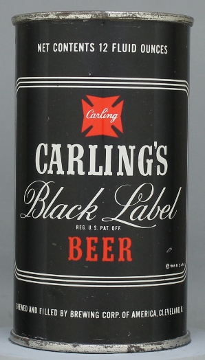 Black Label (carling's) Beer Flat Top Can