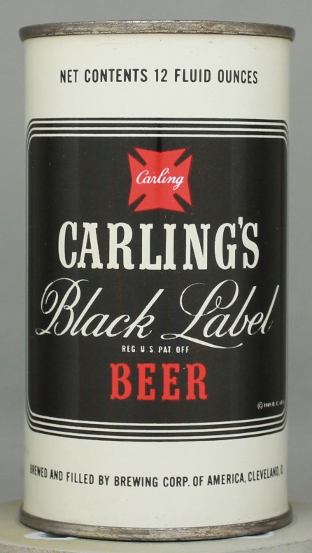 Black Label (carling's) Beer Flat Top Can