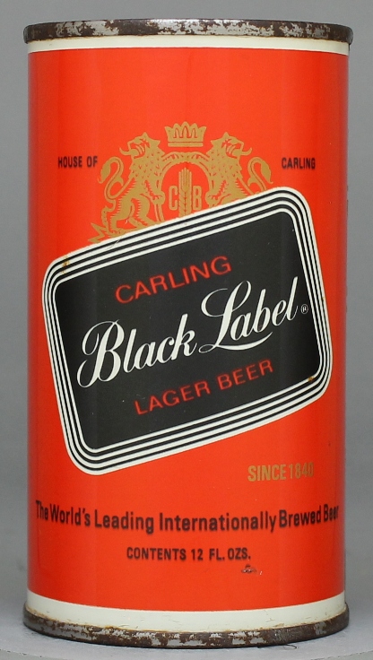 Black Label Lager (carling's) Beer Flat Top Can