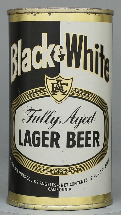 Black And White Lager Beer Flat Top Can