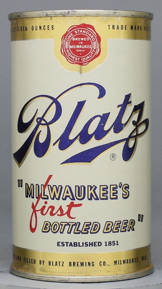 Blatz Pilsener Milwaukee's First Beer Flat Top Can