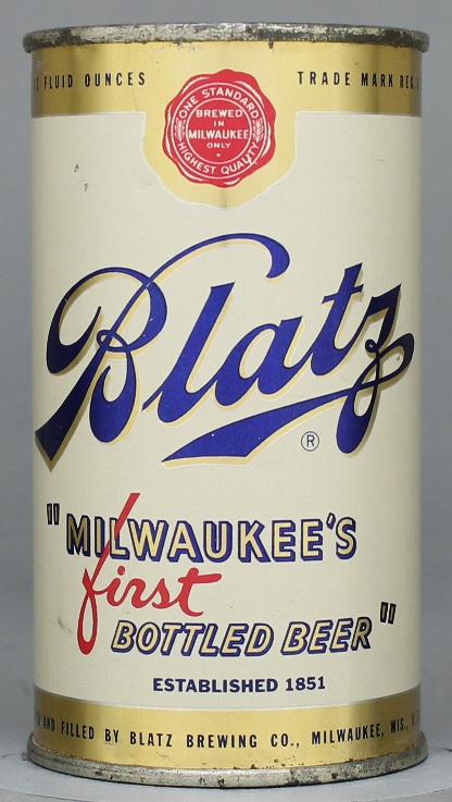 Blatz Milwaukee's First Beer Flat Top Can