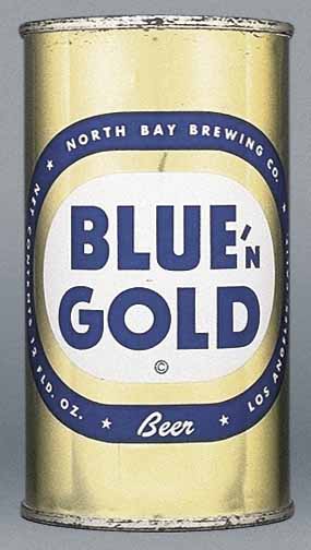 Blue 'n Gold Beer Flat Top Can