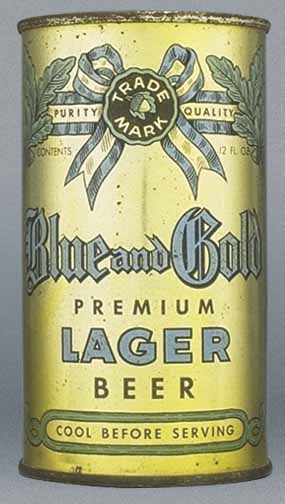 Blue And Gold Premium Lager Beer Flat Top Can