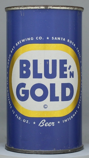 Blue 'n Gold Beer Flat Top Can