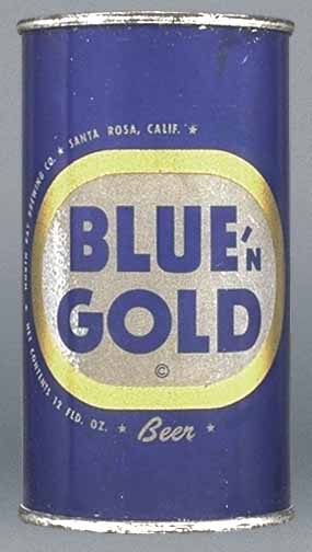 Blue 'n Gold Beer Flat Top Can