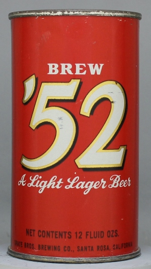 Brew 52 A Light Lager Beer Flat Top Can