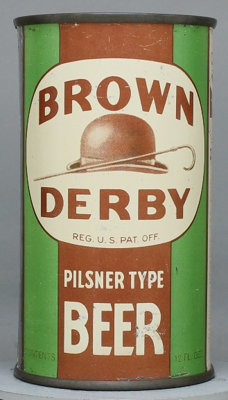 Brown Derby Pilsner Type Beer Flat Top Can