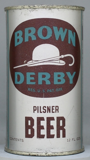 Brown Derby Pilsner Beer Flat Top Can