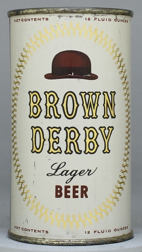 Brown Derby Lager Beer Flat Top Can