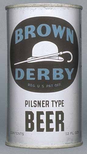 Brown Derby Pilsner Type Beer Flat Top Can