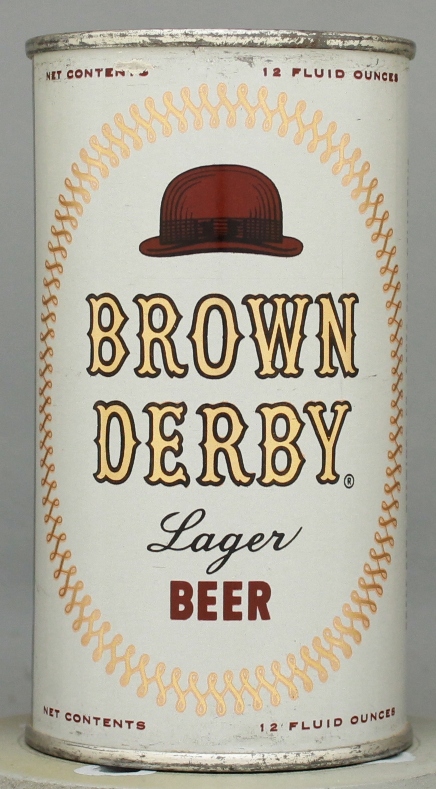 Brown Derby Lager Beer Flat Top Can