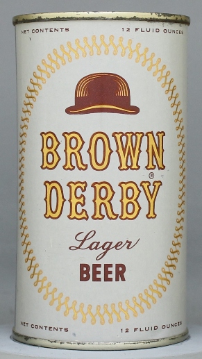 Brown Derby Lager Beer Flat Top Can