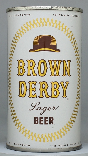 Brown Derby Lager Beer Flat Top Can