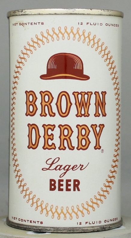 Brown Derby Lager Beer Flat Top Can