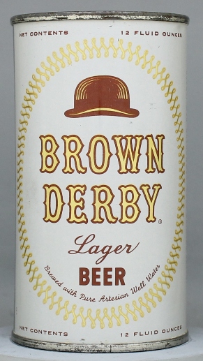 Brown Derby Lager Beer Flat Top Can