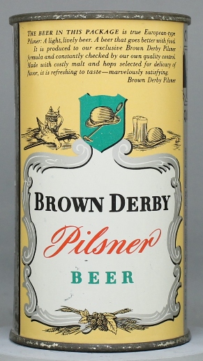 Brown Derby Pilsner Beer Flat Top Can