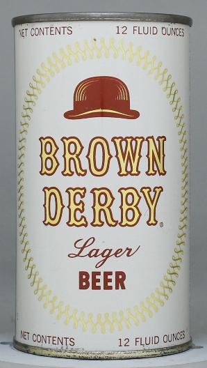 Brown Derby Lager Beer Flat Top Can