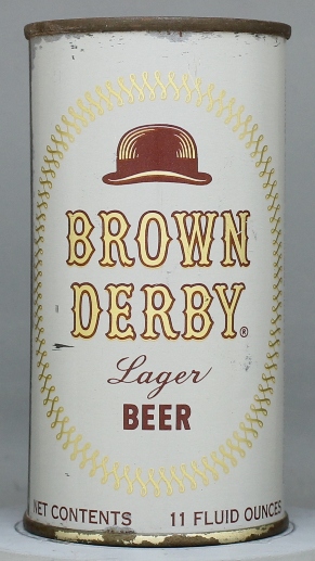 Brown Derby Lager Beer Flat Top Can