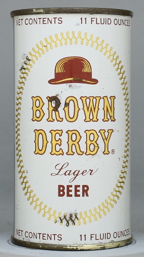 Brown Derby Lager Beer Flat Top Can