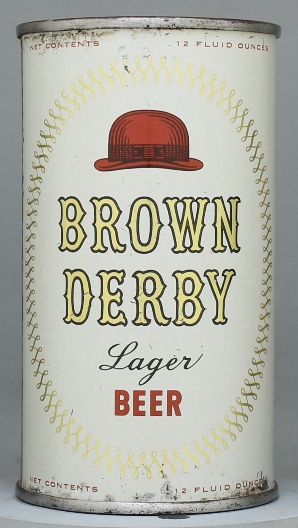 Brown Derby Lager Beer Flat Top Can
