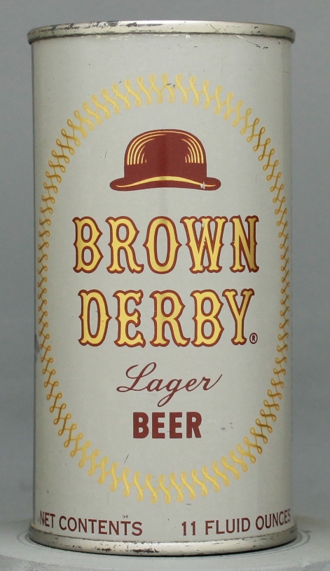 Brown Derby Lager Beer Flat Top Can
