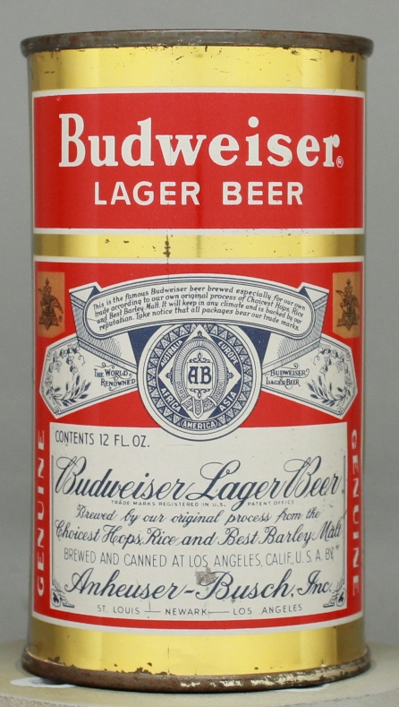 Budweiser Lager Beer Flat Top Can
