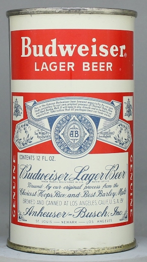 Budweiser Lager Beer Flat Top Can