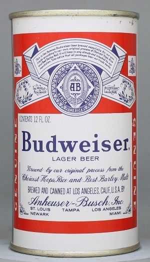 Budweiser Lager Beer Flat Top Can