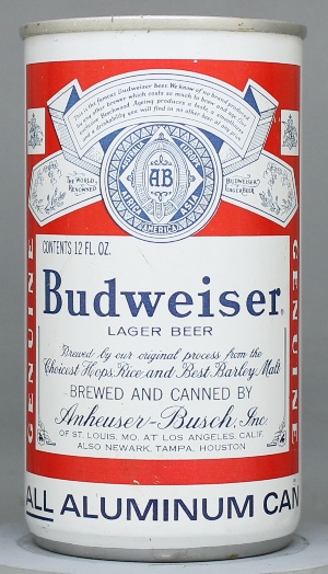 Budweiser Lager Beer Flat Top Can