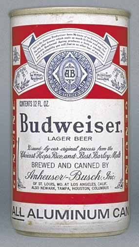 Budweiser Lager Beer Flat Top Can